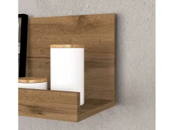 Conjunto de mueble de TV Chronos en topo mate y roble 180/290x40 cm
