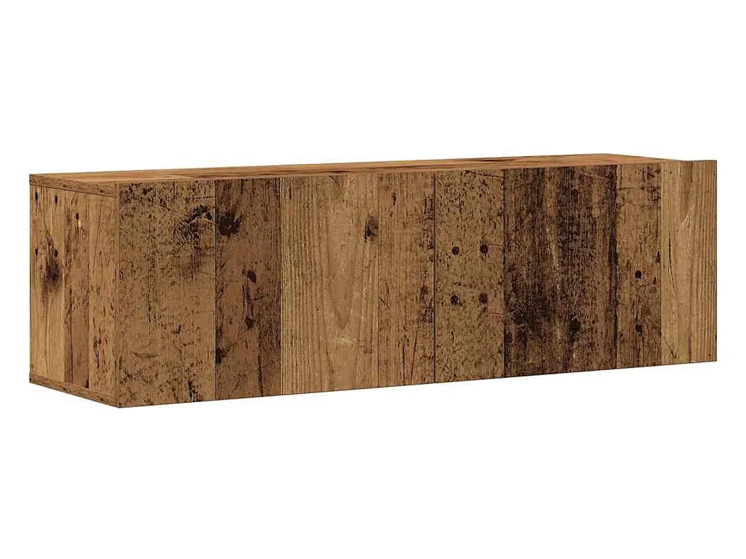 Conjunto de mueble de TV de pared de 5 piezas, madera vieja, madera de ingeniería