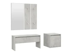 Conjunto de muebles de pasillo de madera de ingeniería de hormigón gris