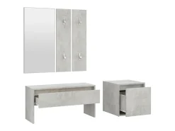 Conjunto de muebles de pasillo de madera de ingeniería de hormigón gris