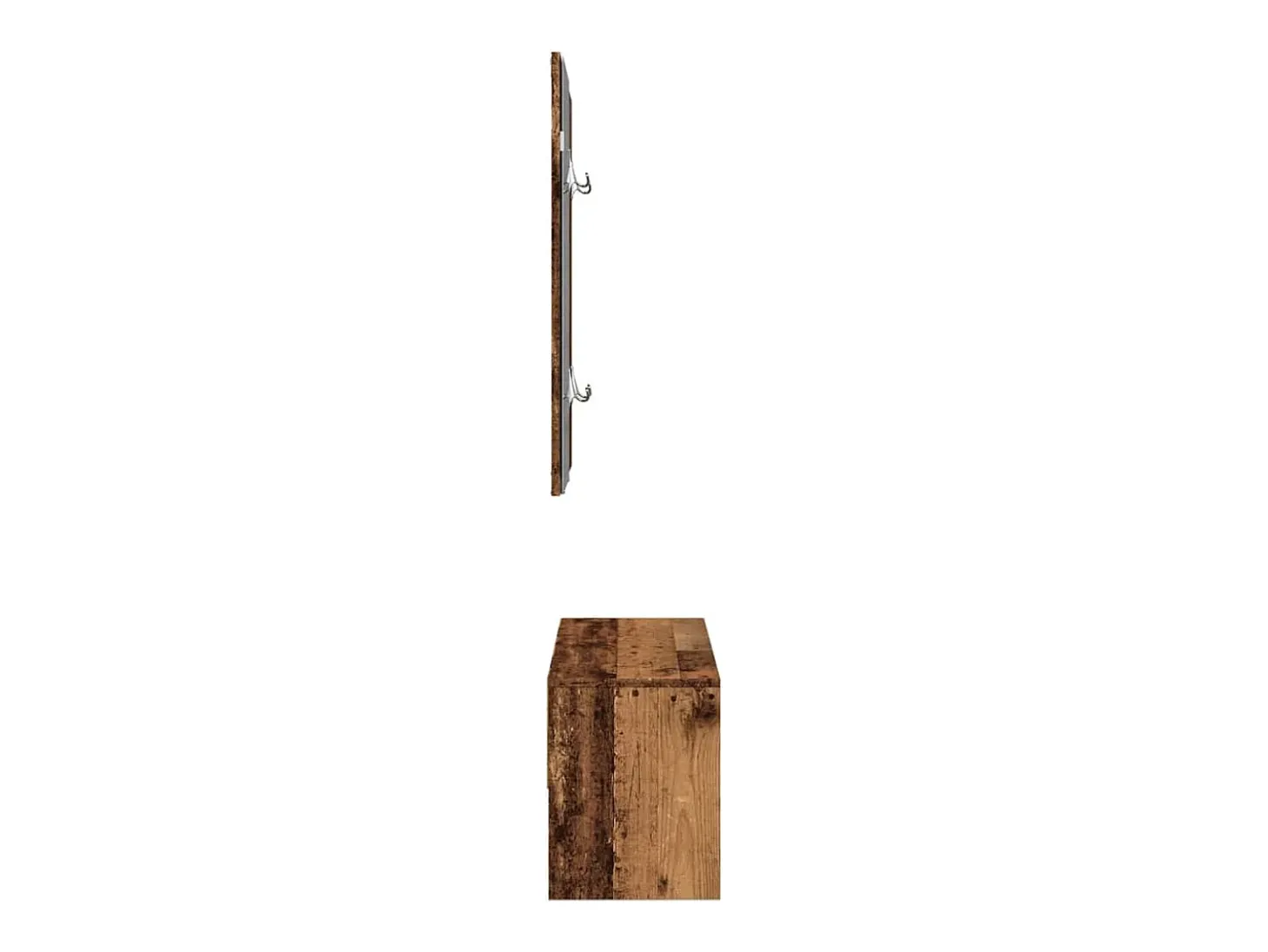 Conjunto de muebles de pasillo de madera vieja de ingeniería de madera