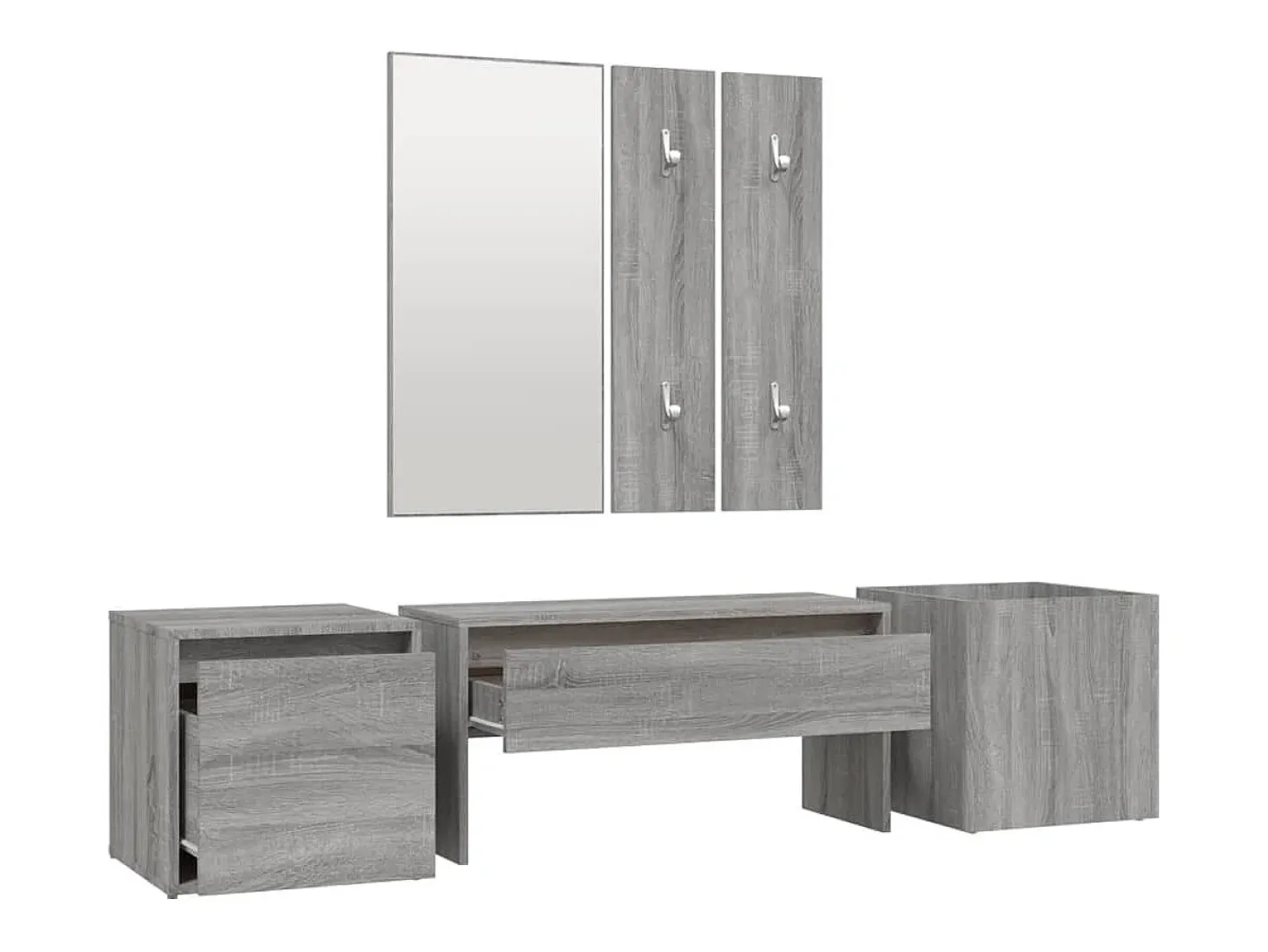 Conjunto de muebles de pasillo Sonoma Gray de madera de ingeniería