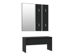 Conjunto de muebles de pasillo de madera de ingeniería negra