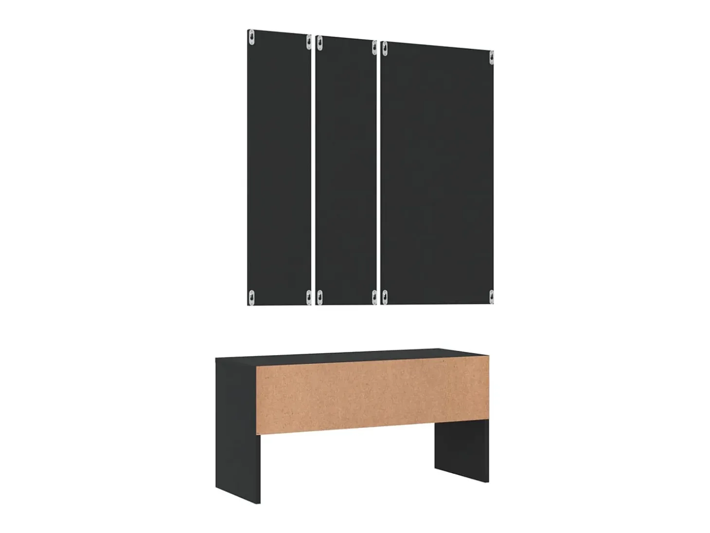 Conjunto de muebles de pasillo de madera de ingeniería negra