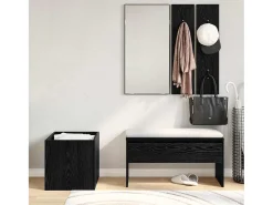 Conjunto de muebles de recibidor de 5 piezas en roble negro y plata