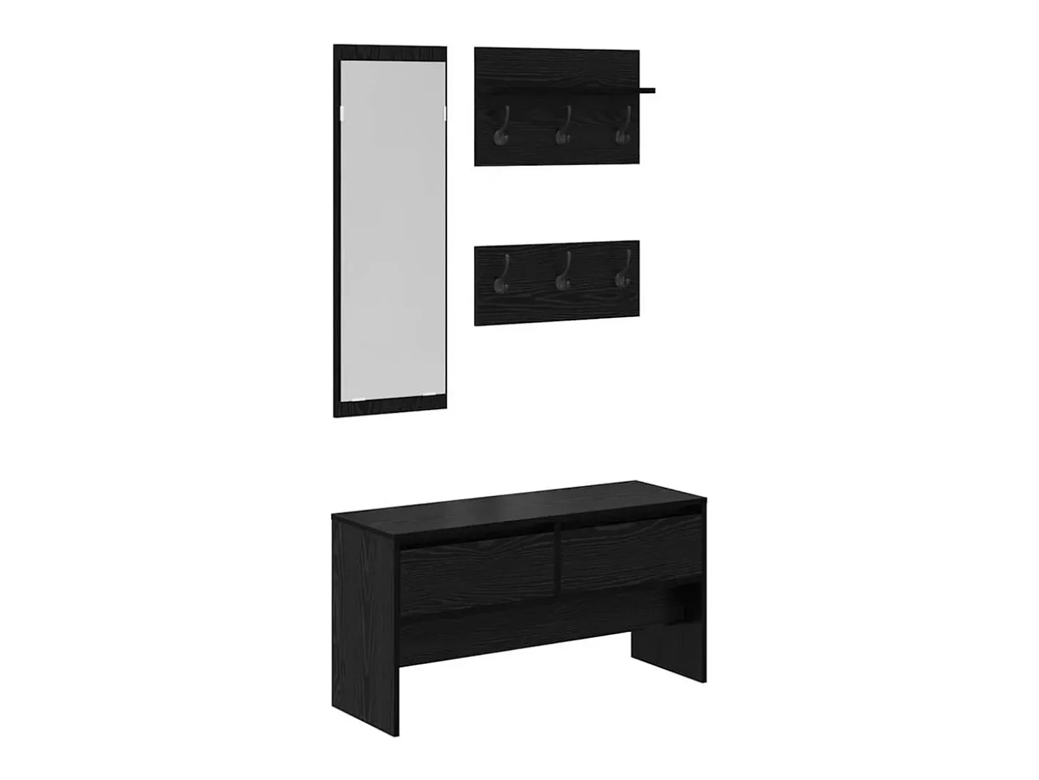 Conjunto de muebles de recibidor de 4 piezas de madera negra