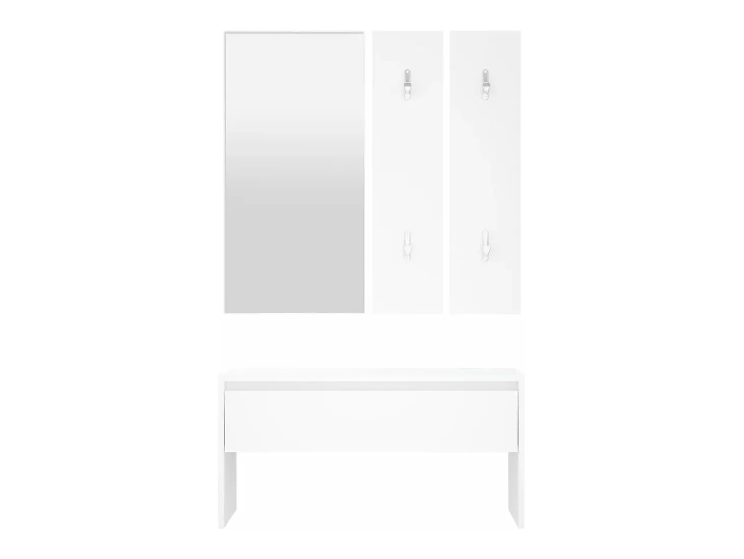 Conjunto de muebles de recibidor de madera de ingeniería blanca