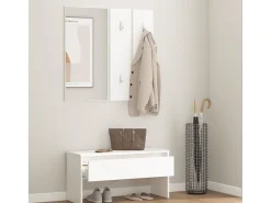 Conjunto de muebles de recibidor de madera de ingeniería blanca