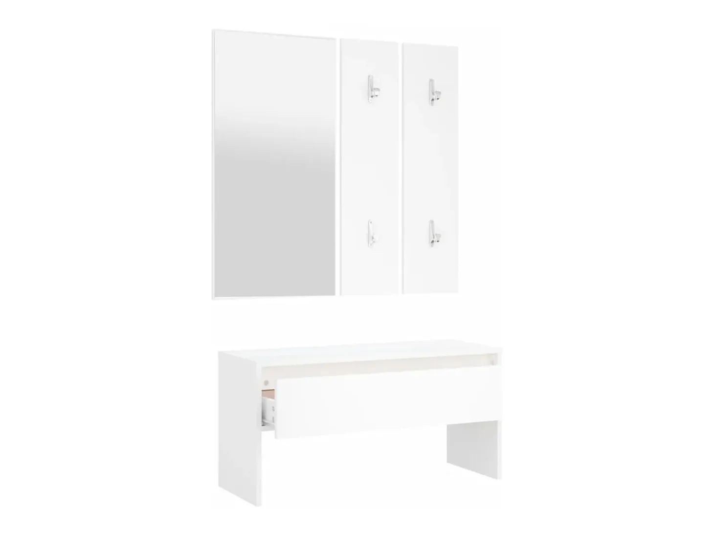 Conjunto de muebles de recibidor de madera de ingeniería blanca