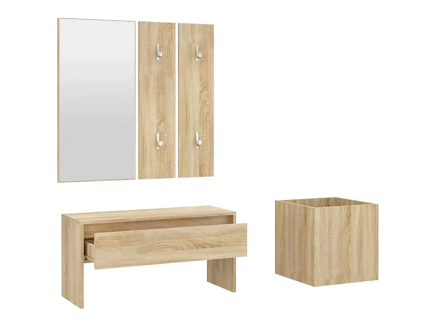Conjunto de muebles de recibidor de madera de ingeniería de roble Sonoma