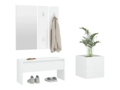 Conjunto de muebles de recibidor de madera de ingeniería blanca