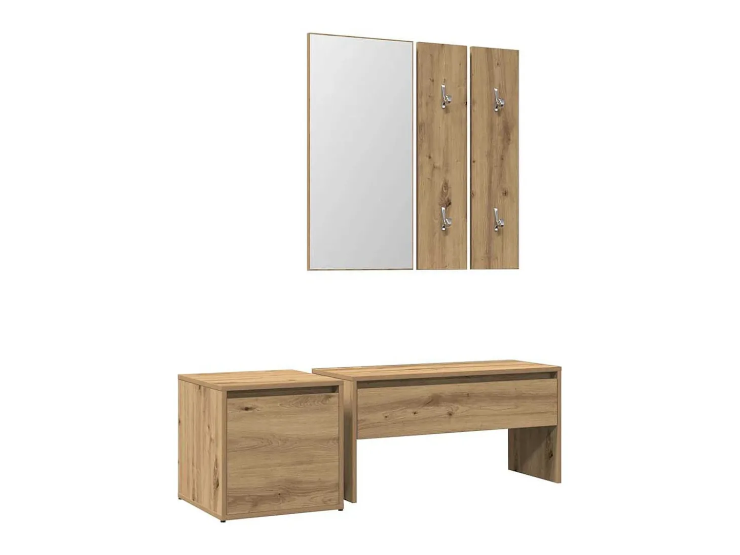 Conjunto de muebles de recibidor de madera de ingeniería de roble hecho a mano