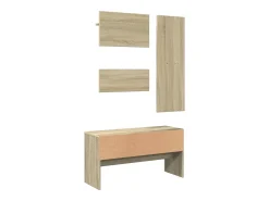 Conjunto de muebles de recibidor de 4 piezas en roble sonoma