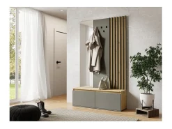 Conjunto de muebles para entrada con perchero y espejo + cómoda - Colección NEMO
