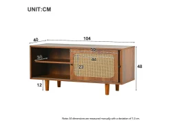 Conjunto de recibidor de ratán, cómoda y zapatero, MDF, nogal (147,5 x 50,2 x 12 cm)