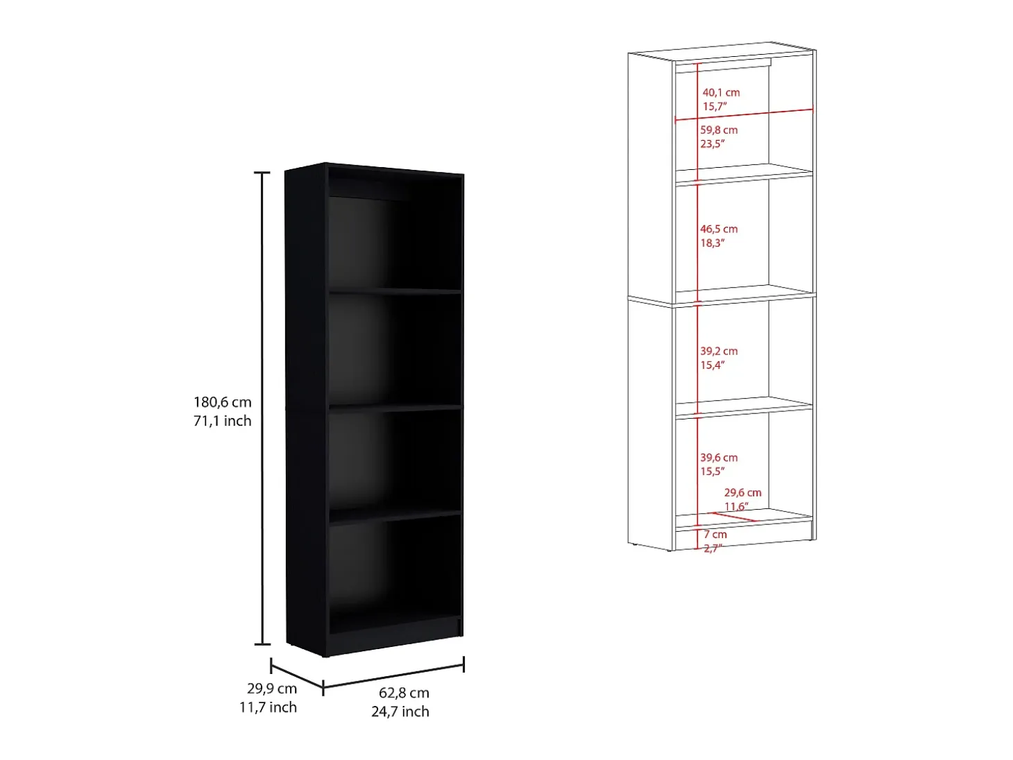 Conjunto de salón de 3 piezas Pinedale con 3 estanterías
