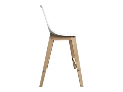 Conjunto de sillas de isla y bar de roble con asiento de plástico de 65cm ELIOS