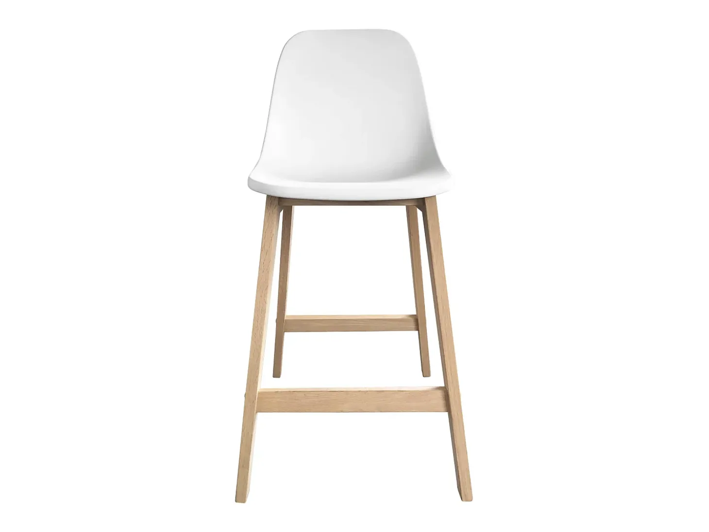 Conjunto de sillas de isla y bar de roble con asiento de plástico de 65cm ELIOS