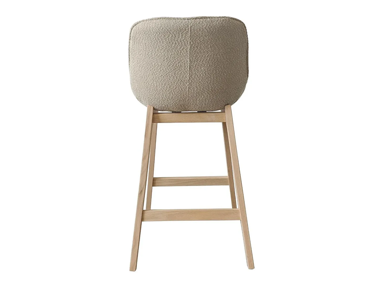 Conjunto de sillas de isla y bar de roble con asiento de tela de rizo MILK de 65 cm