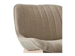 Conjunto de sillas de isla y bar de roble con asiento de tela de rizo MILK de 65 cm