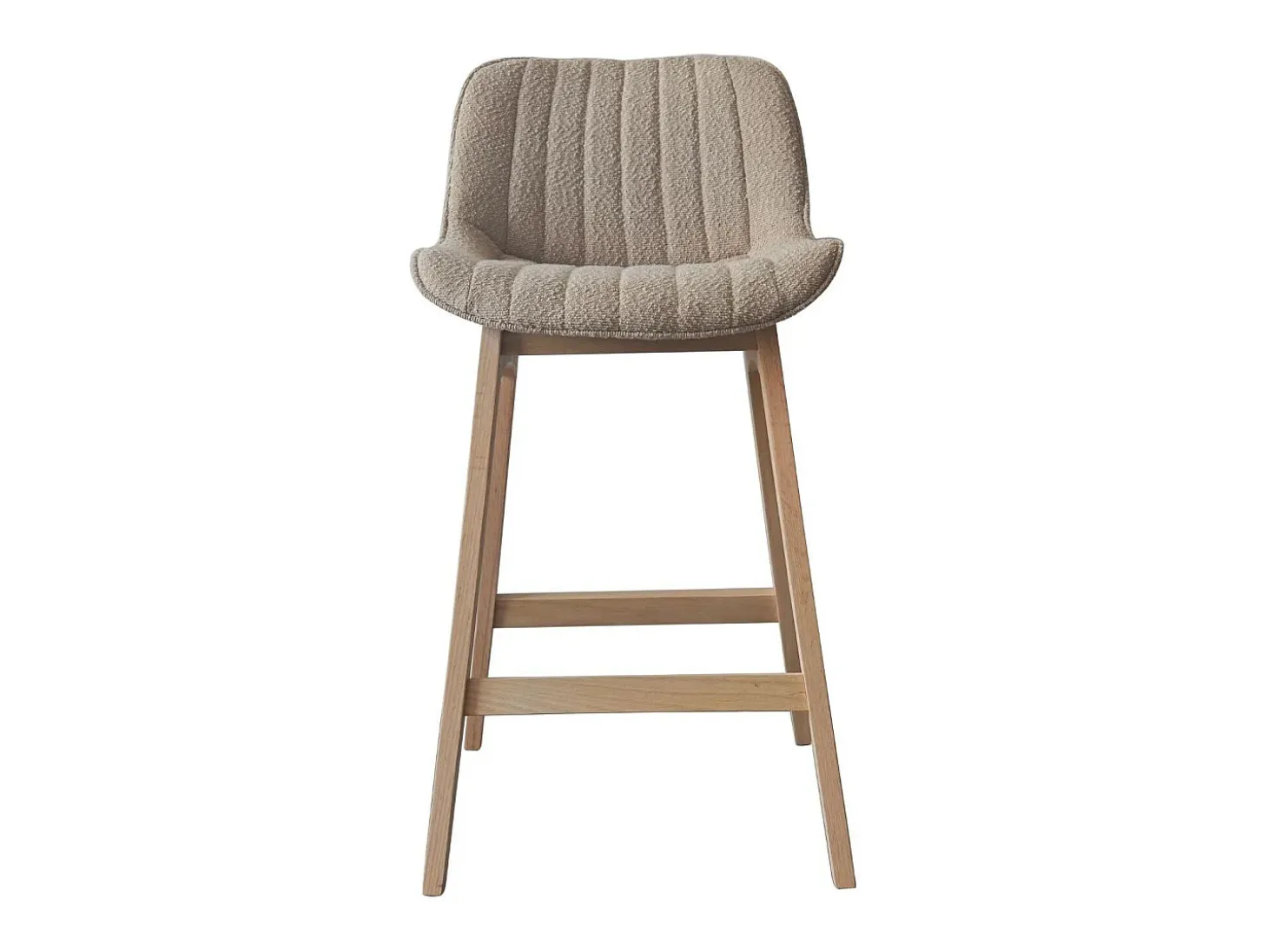 Conjunto de sillas de isla y bar de roble con asiento de tela de rizo MILK de 65 cm