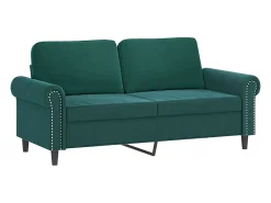 Conjunto de sofá de 3 piezas con cojines Terciopelo Verde Oscuro