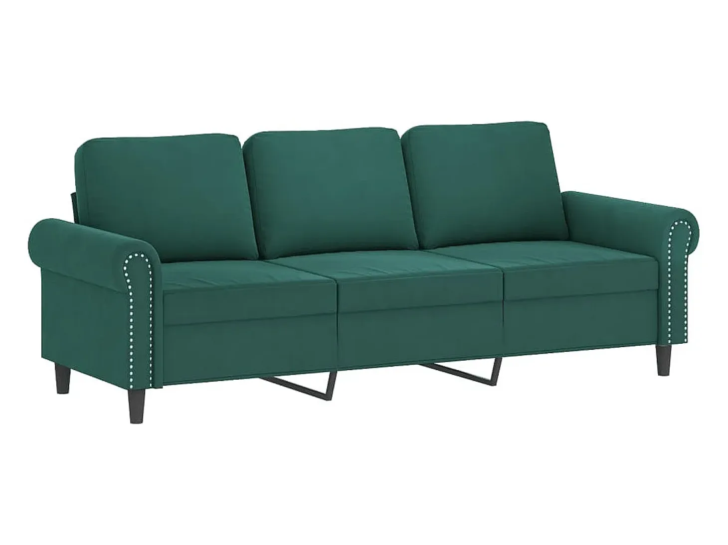 Conjunto de sofá de 2 piezas con cojines de terciopelo verde oscuro