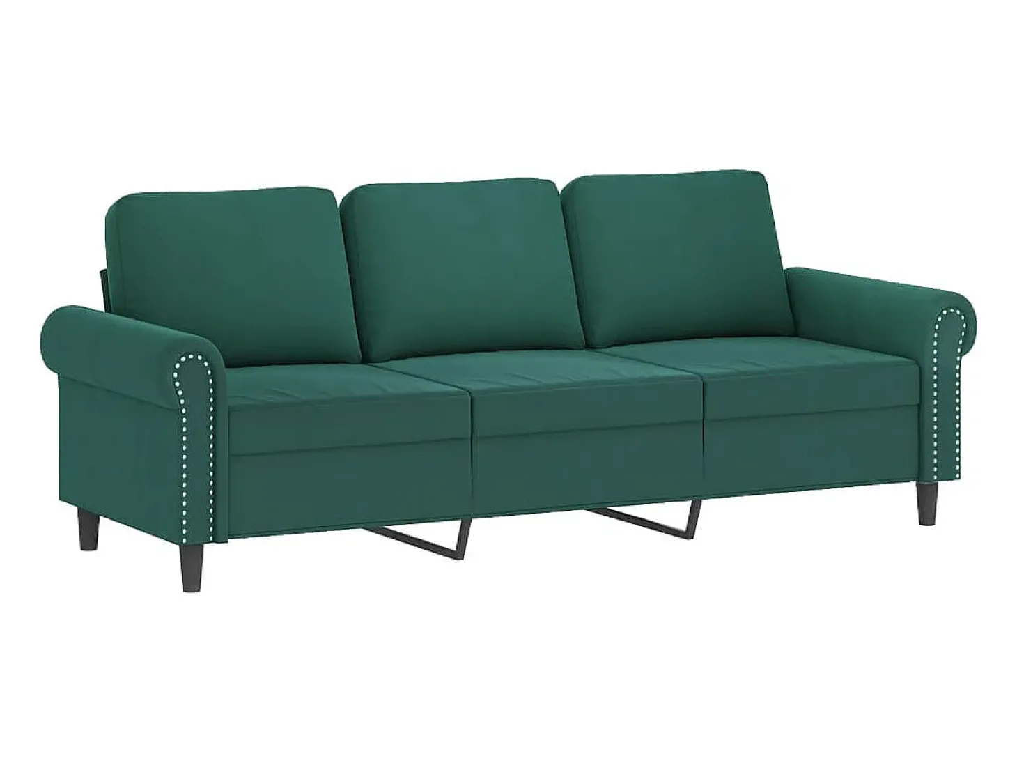 Conjunto de sofá de 3 piezas con cojines Terciopelo Verde Oscuro