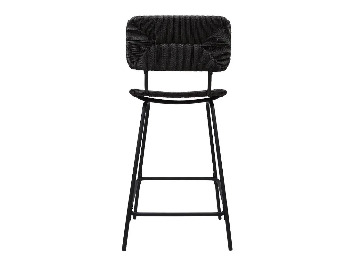 Conjunto de taburetes de bar de metal con asiento de ratán 65cm NEMA
