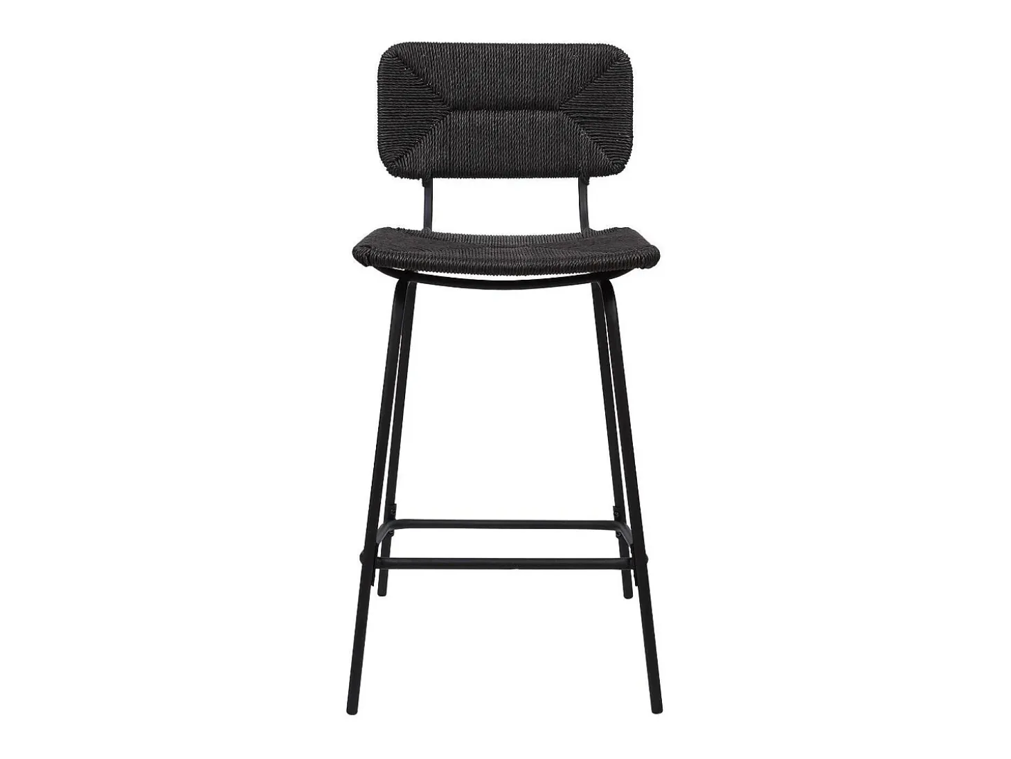 Conjunto de taburetes de bar de metal con asiento de ratán 65cm NEMA