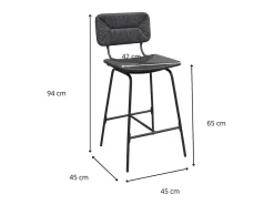 Conjunto de taburetes de bar e isla de metal con asiento de ratán 65cm TIDRA