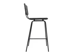 Conjunto de taburetes de bar e isla de metal con asiento de ratán 65cm TIDRA