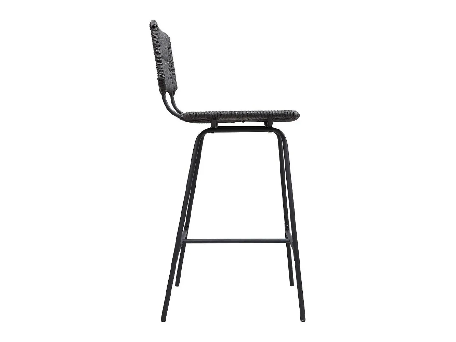 Conjunto de taburetes de bar e isla de metal con asiento de ratán 65cm TIDRA