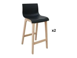 Conjunto de taburetes de bar de roble 65cm TANNA