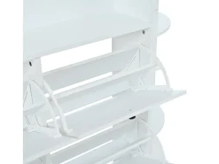 Conjunto de vestidor de entrada 120x24x200 cm - con mueble de zapatos - 8 ganchos - Blanco