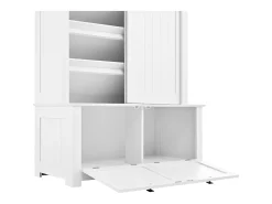 Conjunto de vestidor de entrada 100x50x180 cm - Mueble para zapatos - con ganchos - MDF - Blanco
