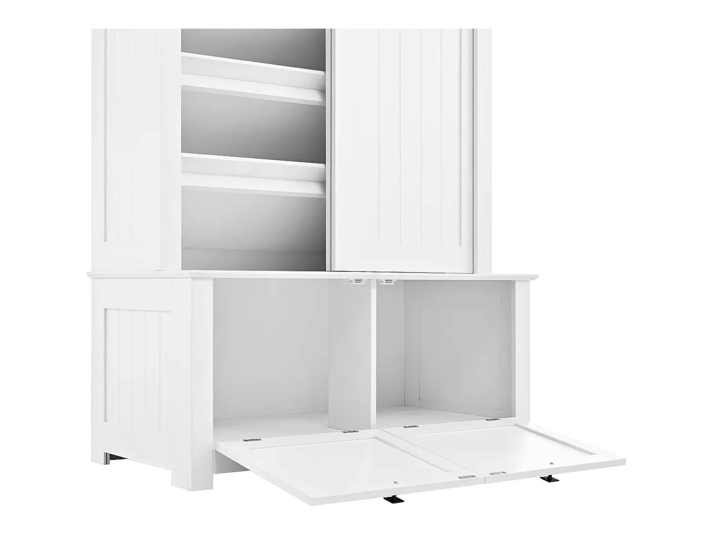 Conjunto de vestidor de entrada 100x50x180 cm - Mueble para zapatos - con ganchos - MDF - Blanco