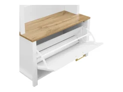 Conjunto de vestidor de entrada 75x35x195 cm - con mueble para zapatos y ganchos - con estantes - Blanco