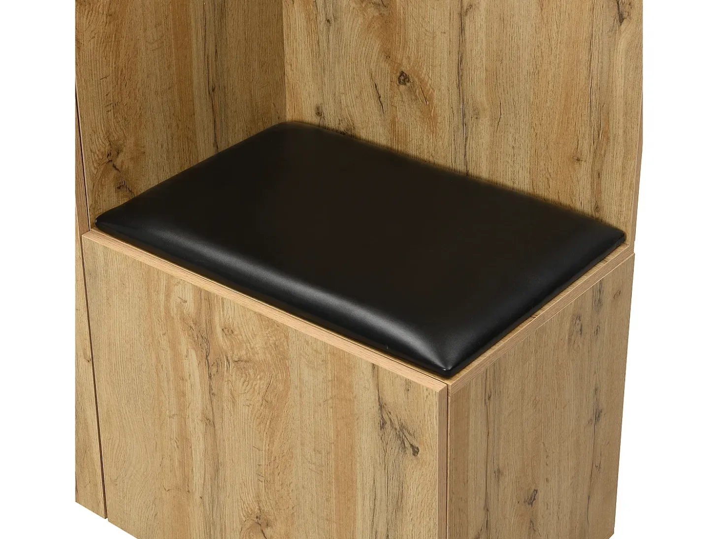 Conjunto de vestidor de entrada 98.5×38×191 cm - con perchero y zapatero - perchas y 1 espejo - natural + negro