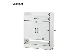 Conjunto de vestidor de entrada - 1 perchero y 1 mueble para zapatos - con 8 ganchos - Blanco