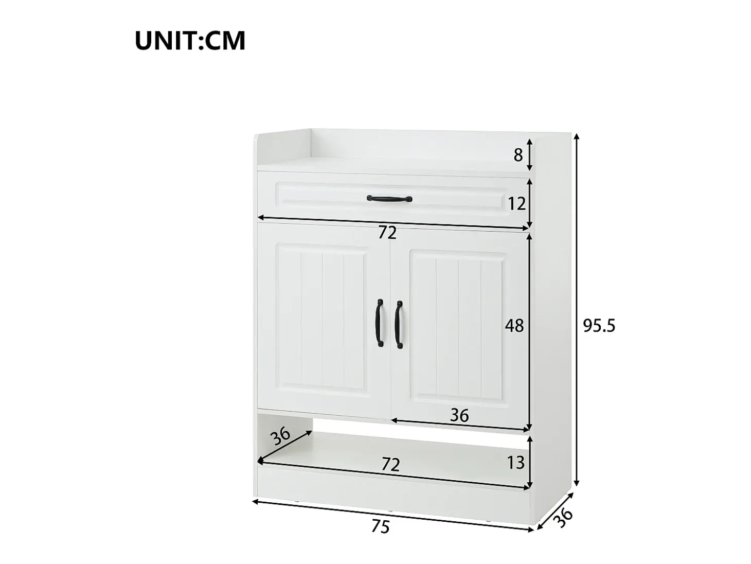 Conjunto de vestidor de entrada - 1 perchero y 1 mueble para zapatos - con 8 ganchos - Blanco