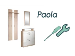 Conjunto recibidor para Entrada Pasillo en Blanco con LED 105x24x89cm Paola
