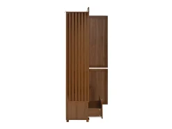 Conjunto vestidor de entrada - 115,5x38,5x194,5 cm - con espejo y tendedero abierto - 1 cajón y 2 puertas - MDF - Color nogal