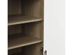 Conjunto zapatero + banco zapatero con cojín - 140 x 35 x 110 cm - Tablero de partículas - Blanco