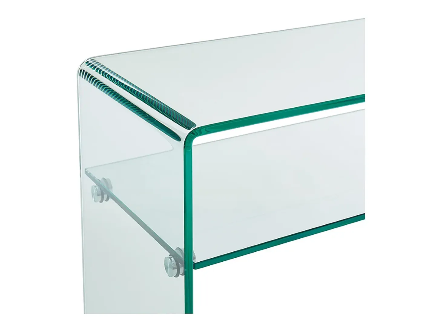 Consola - 1 estante - Cristal templado - Transparente - STILEOS