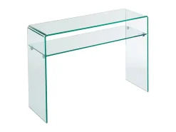 Consola - 1 estante - Cristal templado - Transparente - STILEOS