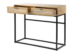 Consola 2 cajones con rejilla de ratán - L 100 cm