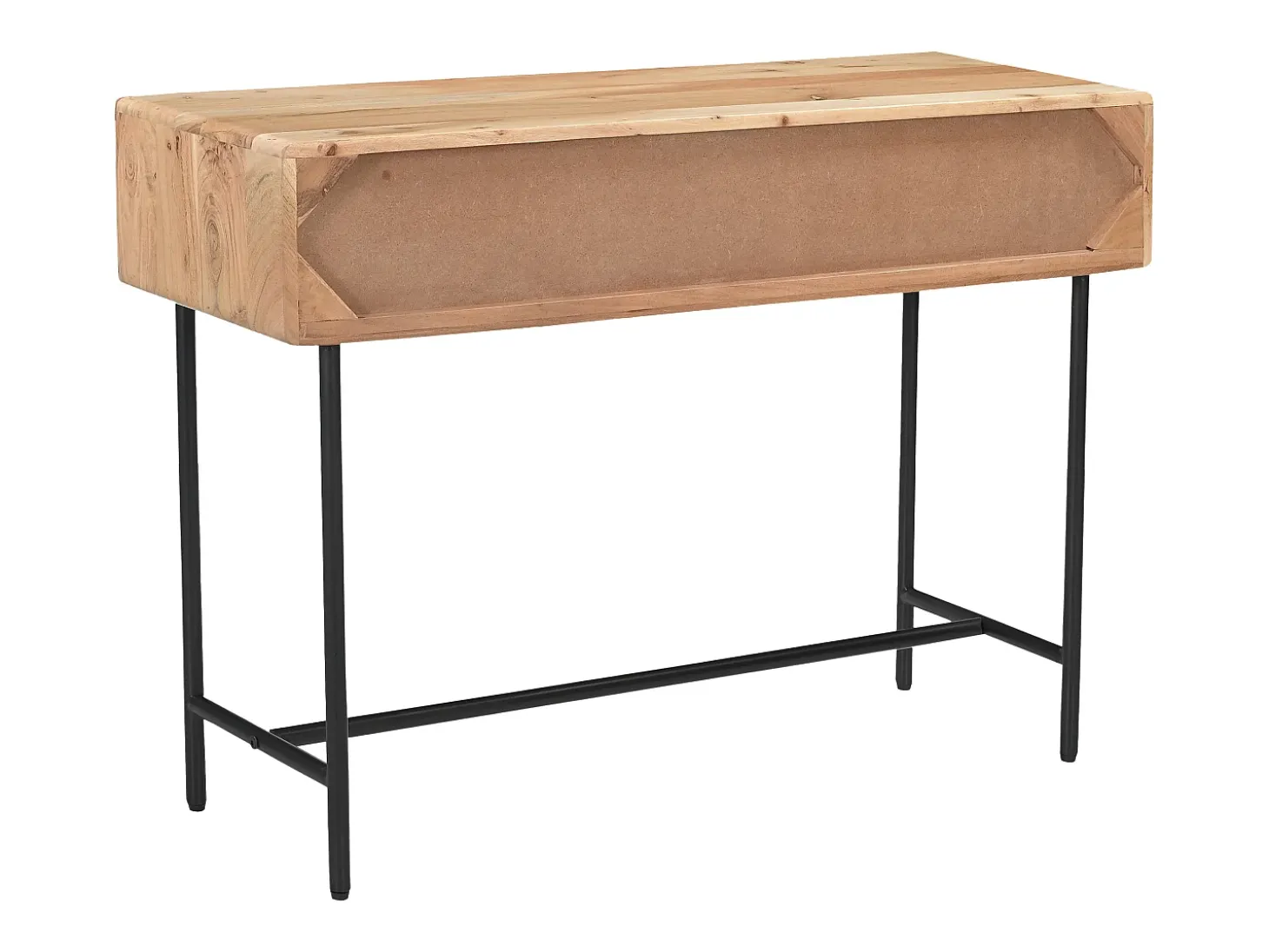 Consola 3 cajones de madera de acacia y metal negro - Natural claro - ALEVIA