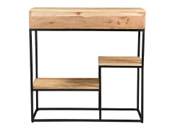Consola 2 cajones en acacia y metal L80 cm GRENELLE
