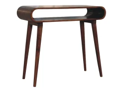 Consola Amaya estilo nórdico Artisan Furniture, 1 estante abierto, marrón oscuro
